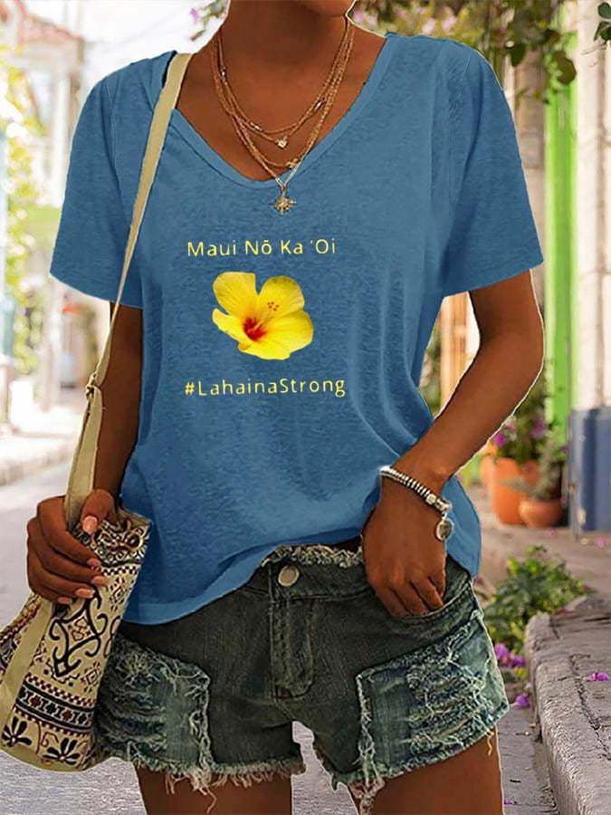 Women's Lahaina Strong V Neck T-Shirt