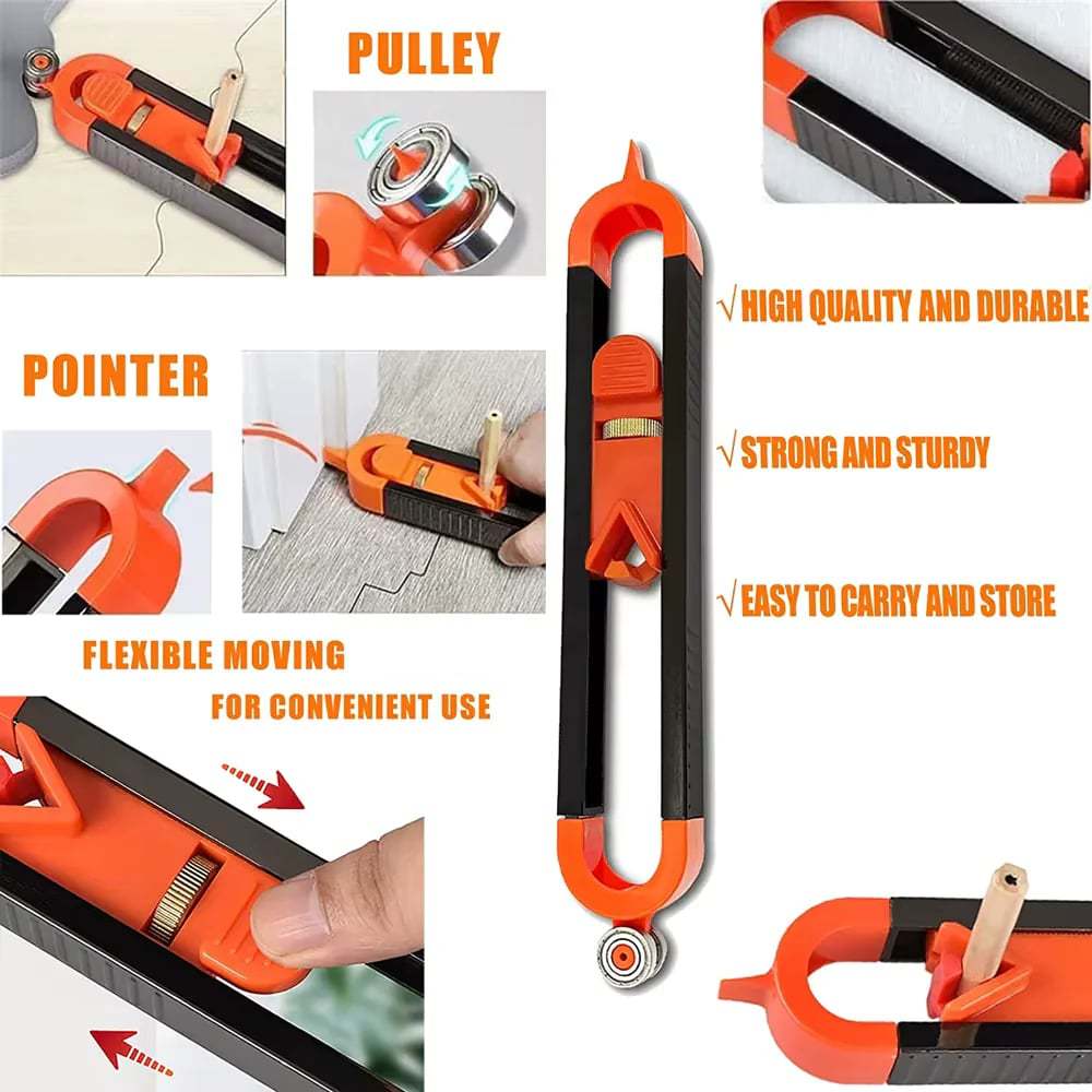 Contour Gauge Scribe Tool with Lock and Pencil
