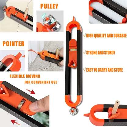 Contour Gauge Scribe Tool with Lock and Pencil