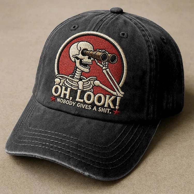 💀 “Oh, Look! Nobody Gives a Shit.” Skeleton Scout Cap