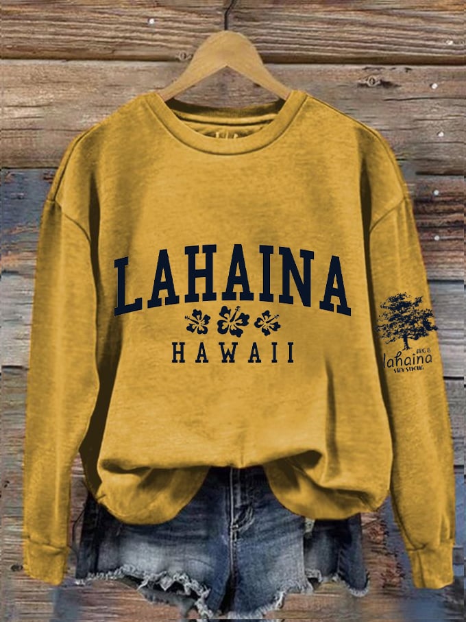 Women's Lahaina Strong Hawaii Tree of Life Aug 8 Print Sweatshirt
