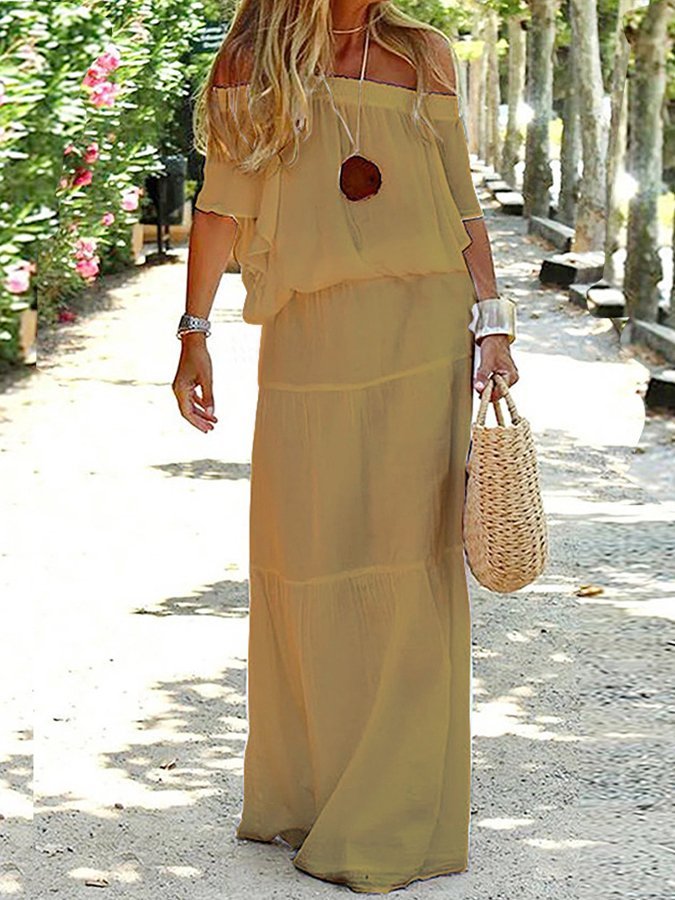Women's Off Shoulder Resort Long Dress