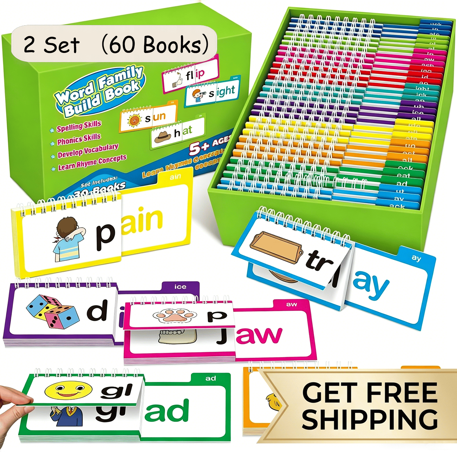 📚 Read & Rhyme Flip-Book Set – 30 Educational Phonics Flip Books for Early Learning