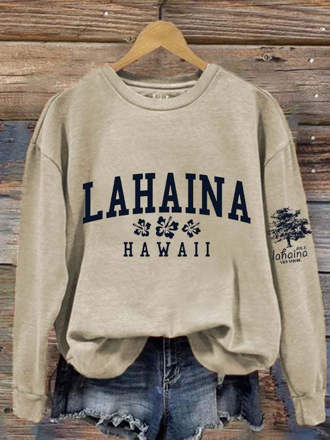 Women's Lahaina Strong Hawaii Tree of Life Aug 8 Print Sweatshirt