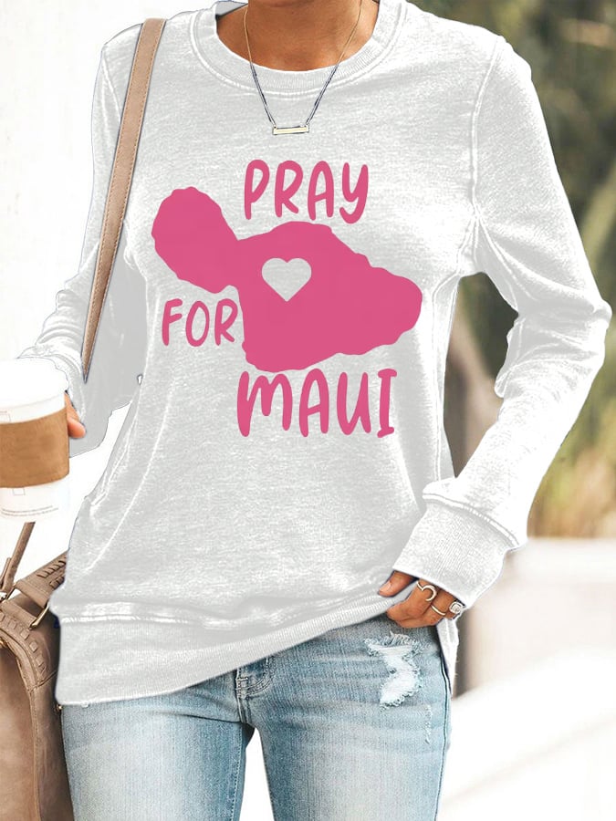 Women's Maui Strong My Heart Is With Maui Printed Sweatshirt