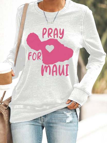 Women's Maui Strong My Heart Is With Maui Printed Sweatshirt