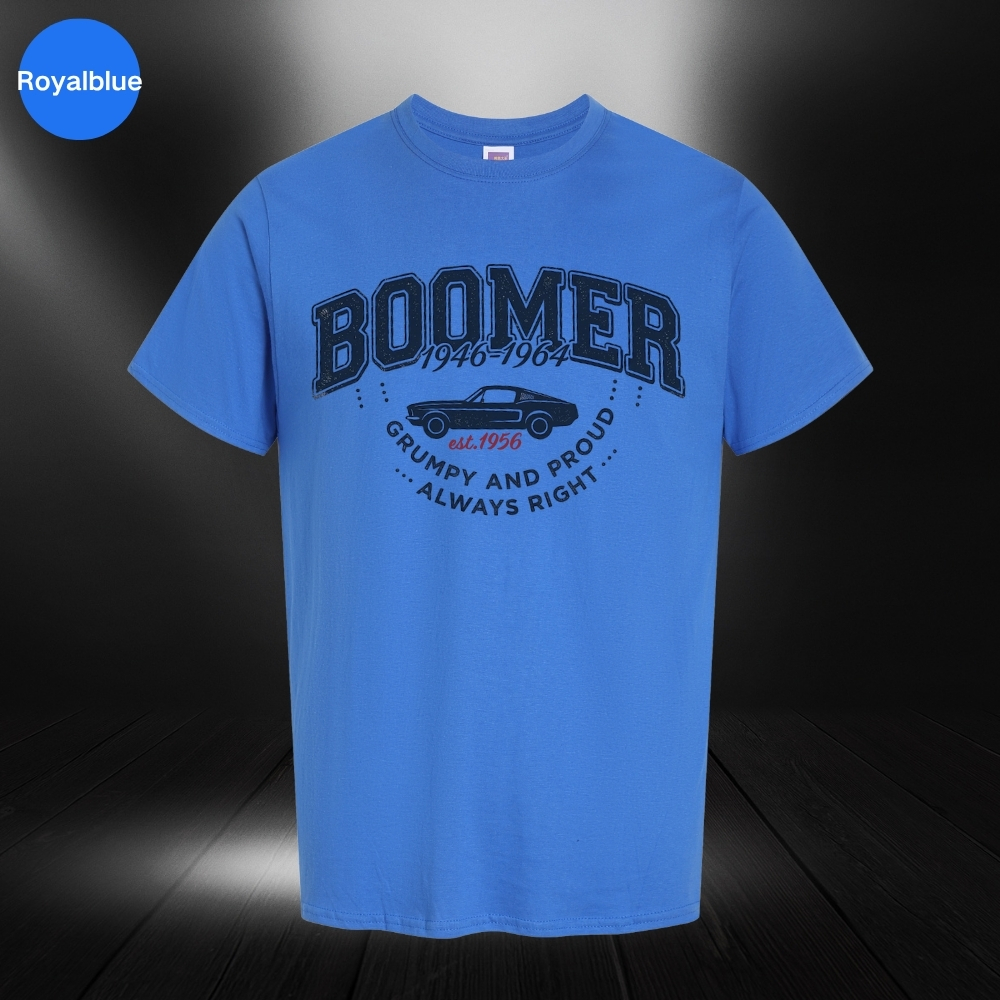 Vintage Boomer "Grumpy and Proud" Graphic Tee,Washed T-shirt