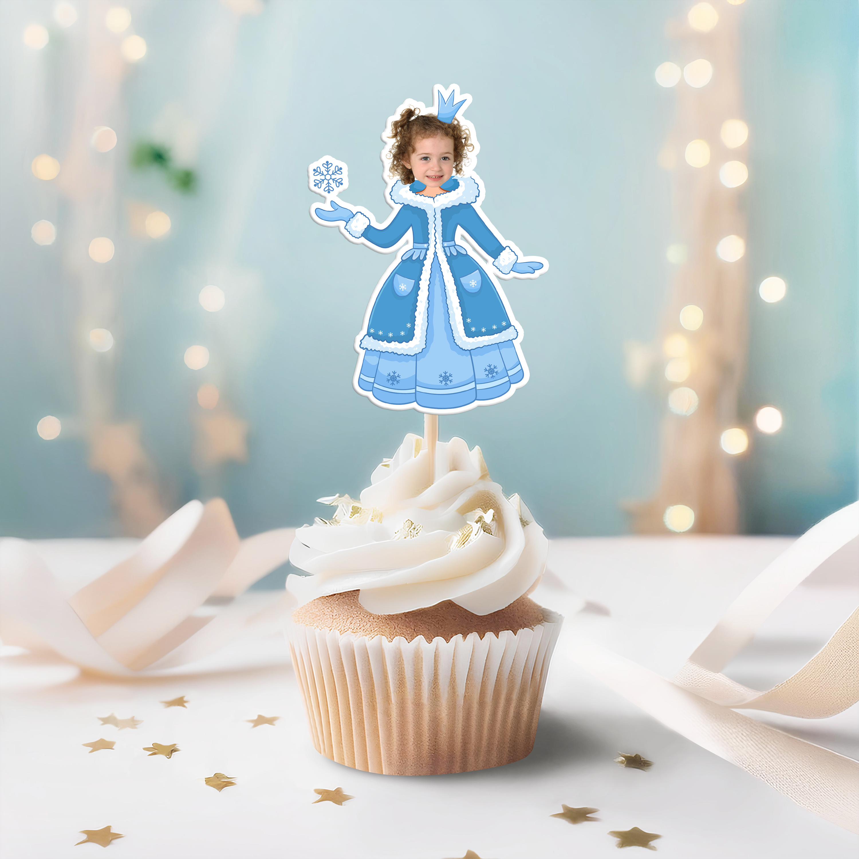 Custom Photo Princess Cupcake Toppers Personalised Birthday Gift Princess Party Decor