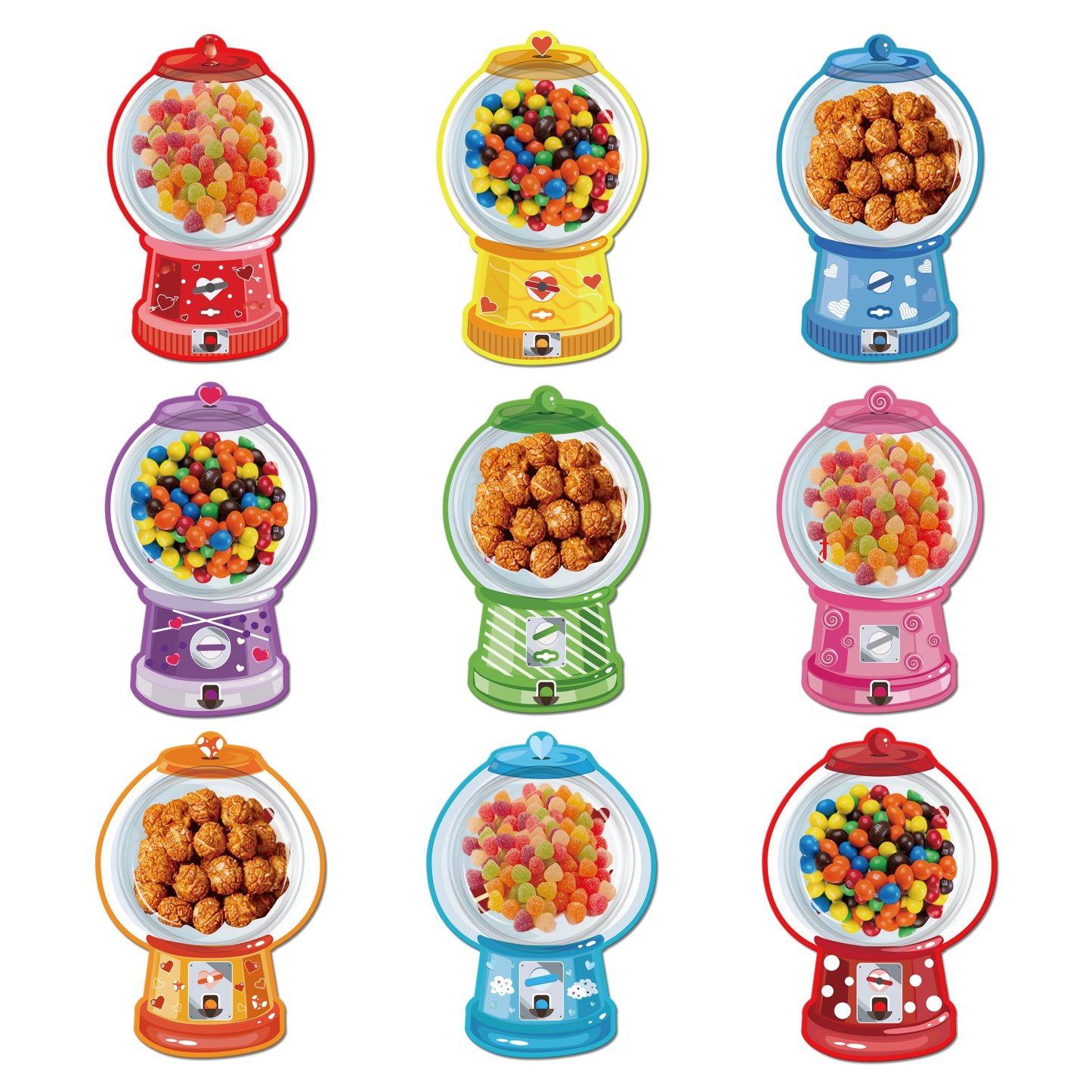Candy Cards Gift Set | 36/18 Pcs with Plastic Domes, DIY Treat Holders