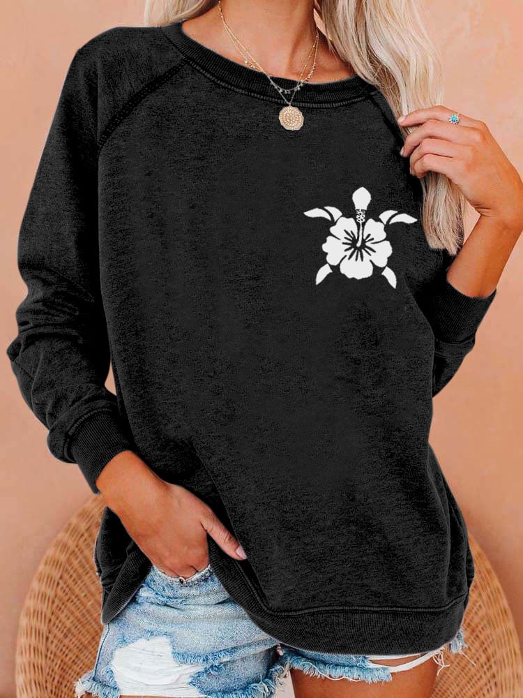 Women's Hawaiian Turtle Print Casual Sweatshirt