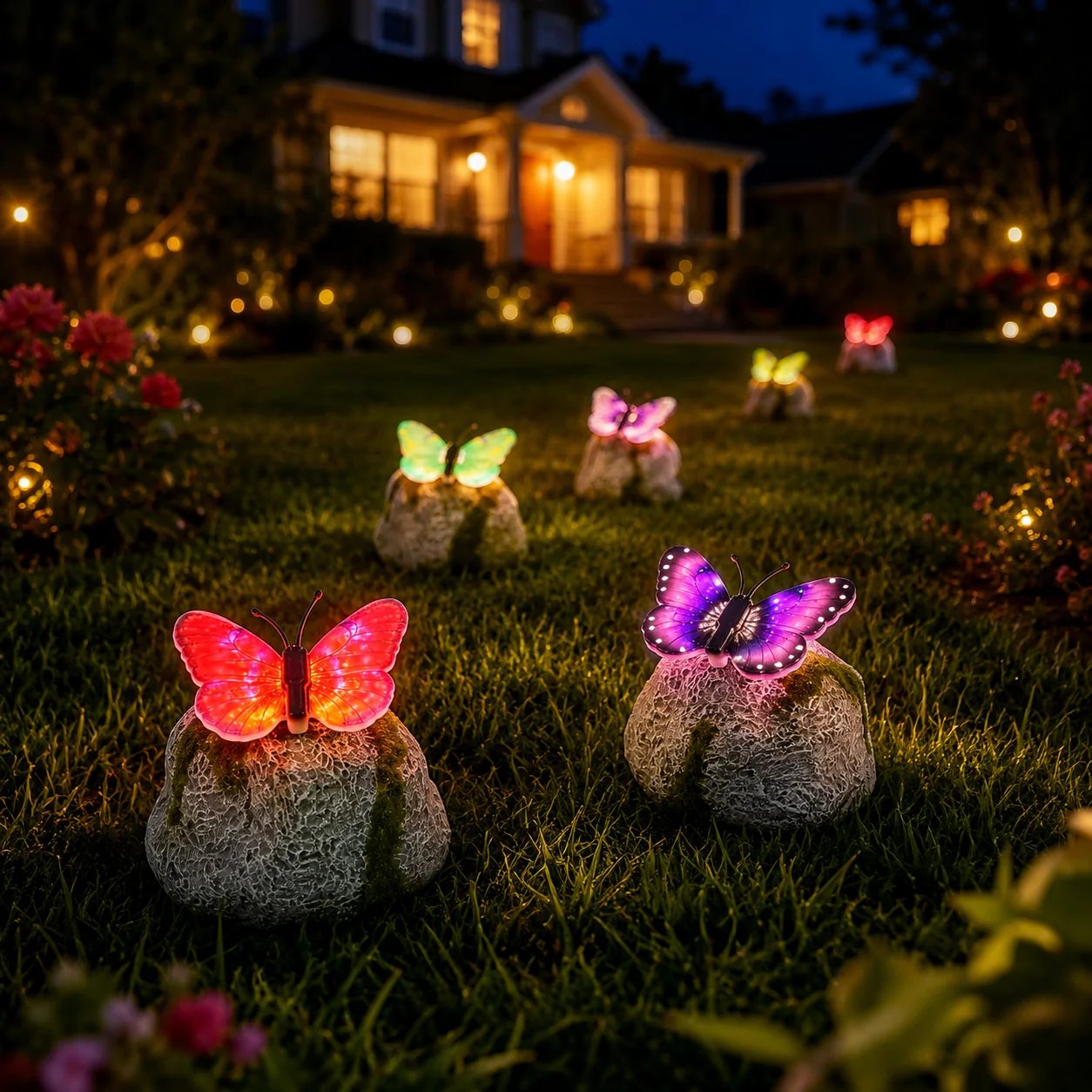 🥳SUMMER HOT SALE ✨🦋Illuminated Butterfly Stone Garden Light