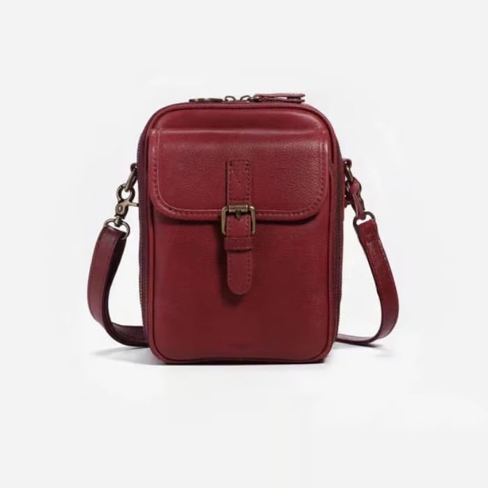 🔥LAST DAY 49% OFF- Crossbody Leather Bag - Brown / 20.5 x 15 x 6.5 cm