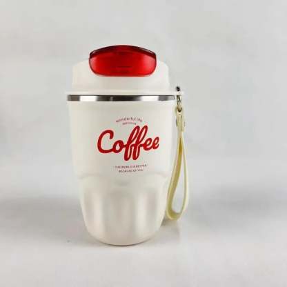 Coffee Vacuum Flask, 1 Count Portable Coffee Cup with Lid & Handle, Stainless Steel Insulated Water Bottle for Home, Office, and Outdoor Use, Insulated Travel Drinkware, Travel Coffee Mugs