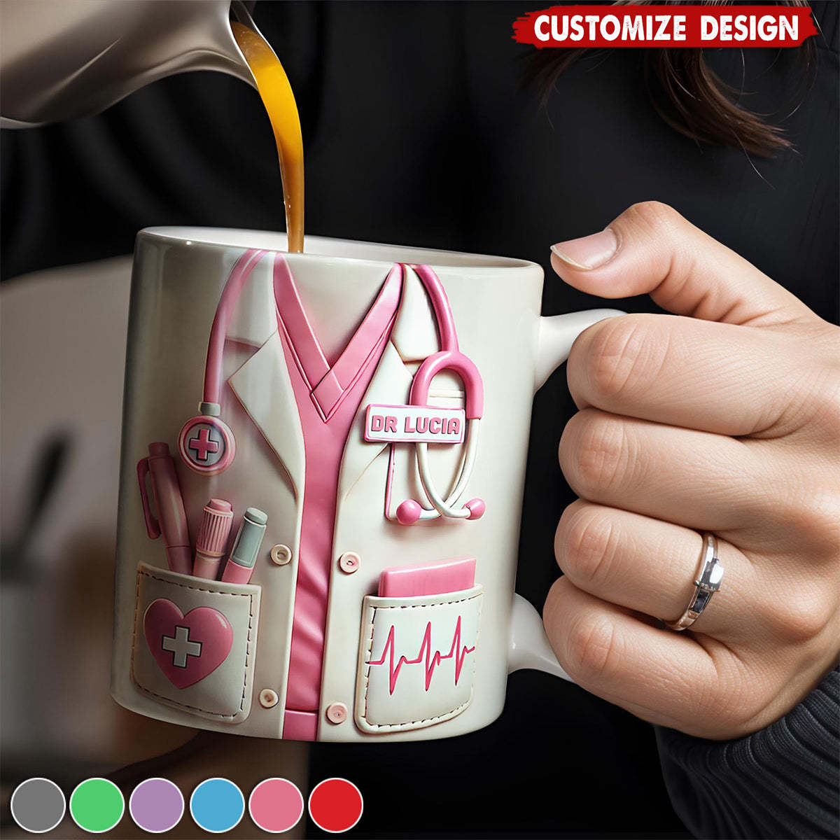 Medical Appreciation Design With Stethoscope - Personalized Coffee Mug - Gift For Medical Professionals