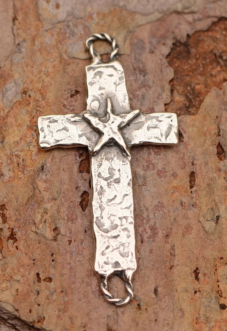 ️100% Handmade Silver Cross Pendant