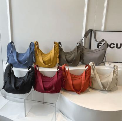 ⏰Designer Direct Sales👜Women's Fashion Plain Color Nylon Crossbody Hobo Bag