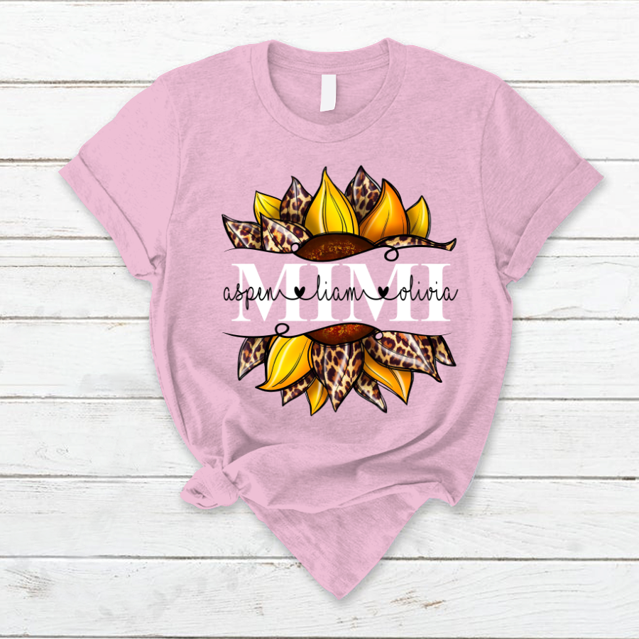 Leopard Yellow Sunflower Mimi And Kids CL01 T-Shirt