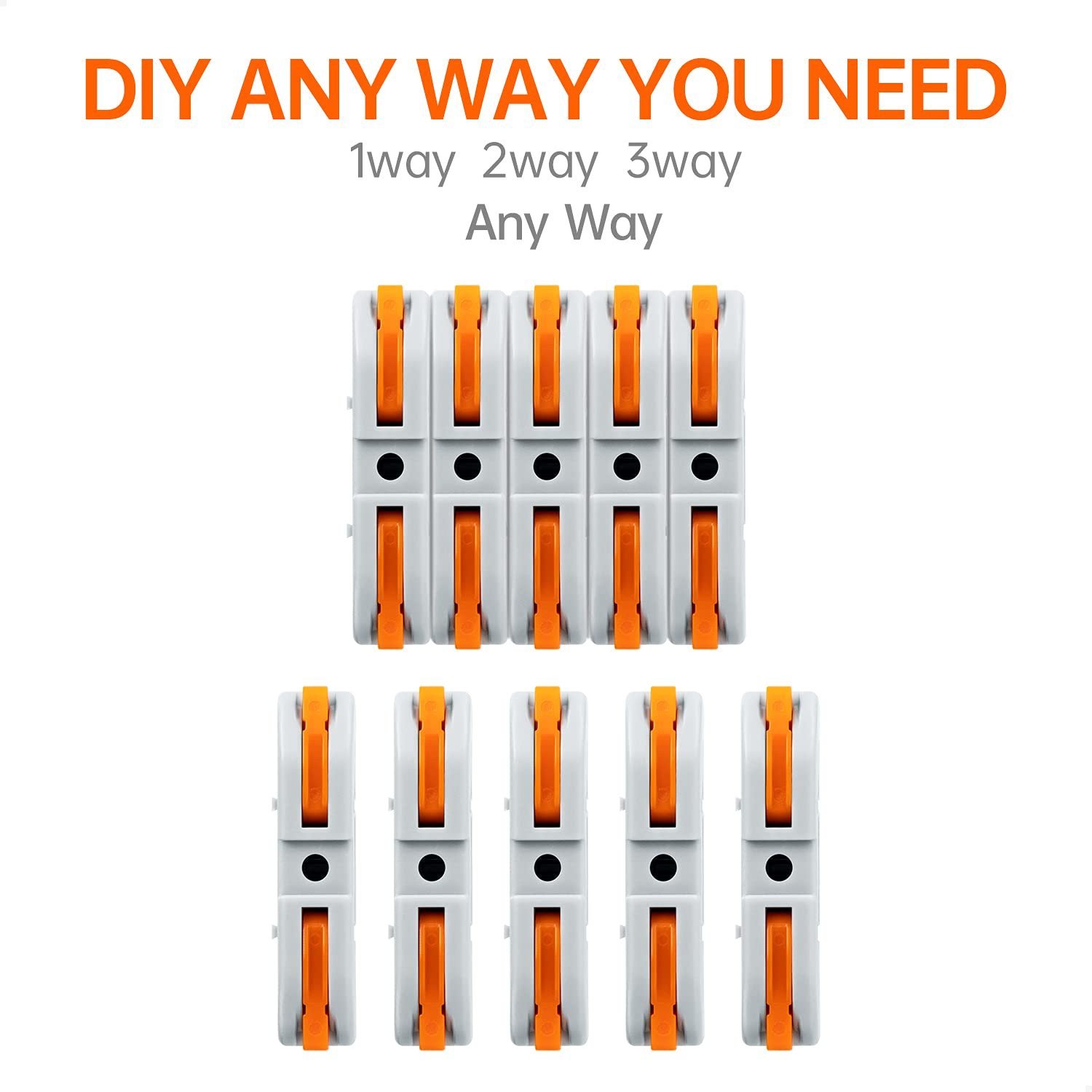 🔥🛠️Universal Quick Lever Electrical Wire Connectors (24-12 AWG) Assortment (50/100Pcs) + Wire Stripper