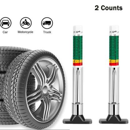 Universal Car Tire Tread Depth Gauge - 2PCS
