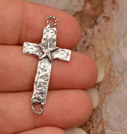 ️100% Handmade Silver Cross Pendant