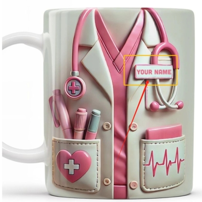 Medical Appreciation Design With Stethoscope - Personalized Coffee Mug - Gift For Medical Professionals