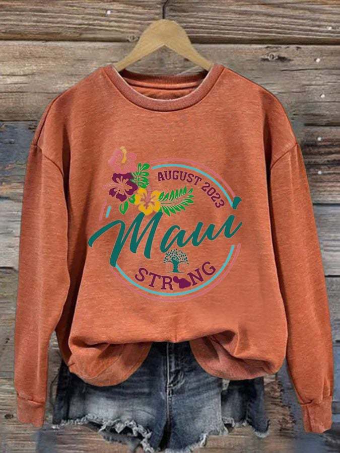 Women'S Maui Strong Print Long Sleeve Sweatshirt