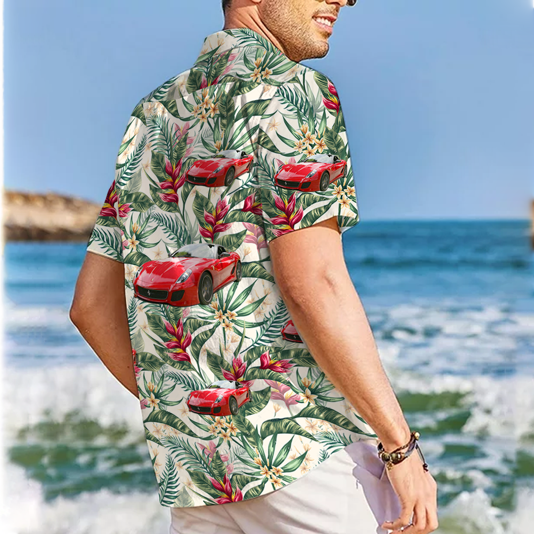 Personalized Photo Hawaii Shirt Floral seamless pattern