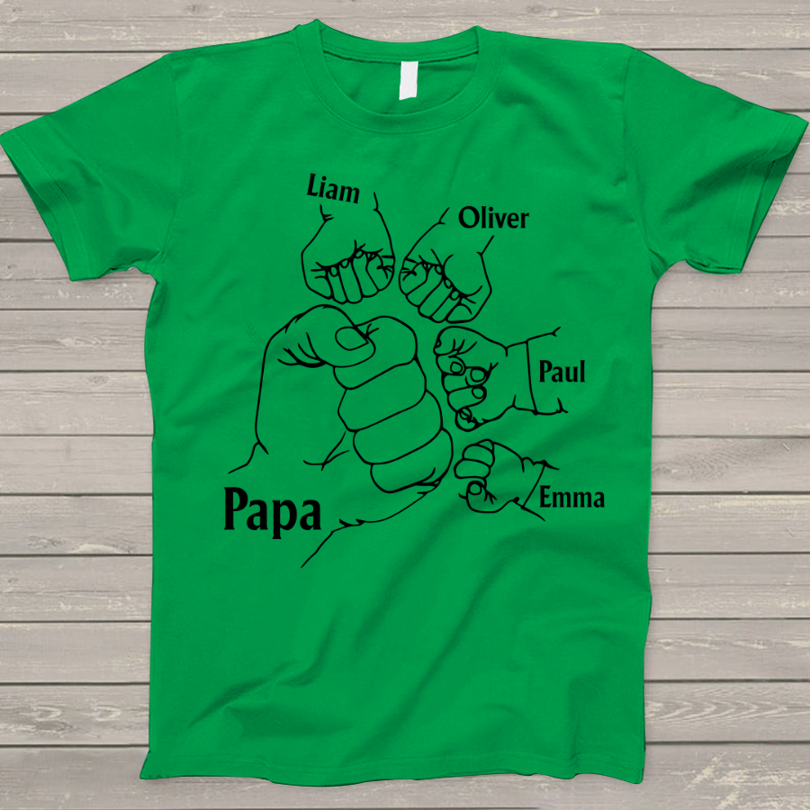 Papa And Kids Hand, Birthday Gift For Papa T-Shirt