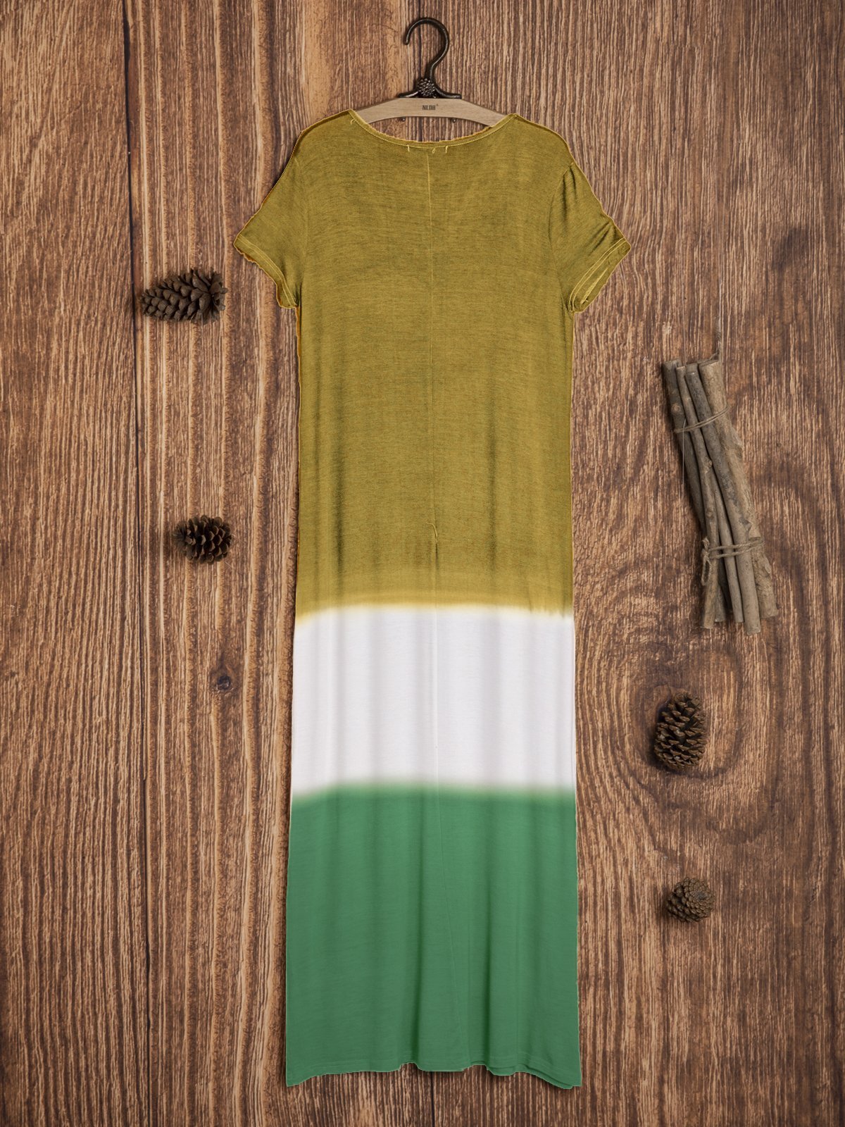 Striped Cotton-Blend Casual Short Sleeve Dresses