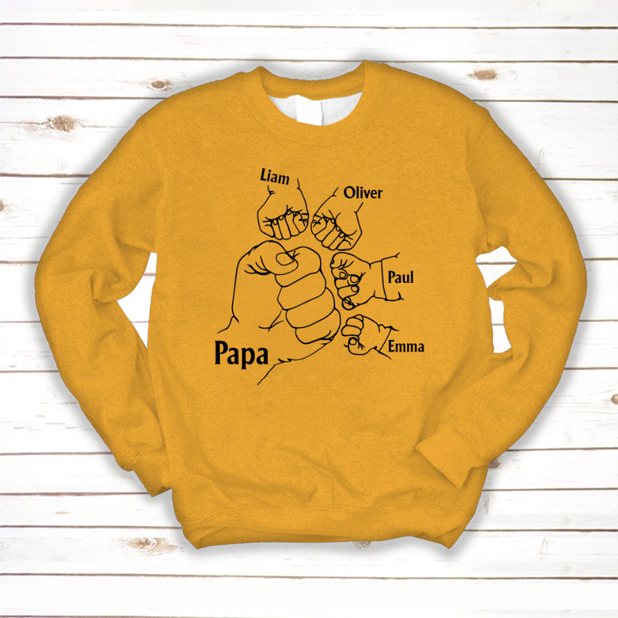Papa And Kids Hand, Birthday Gift For Papa Sweatshirt