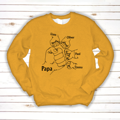 Papa And Kids Hand, Birthday Gift For Papa Sweatshirt
