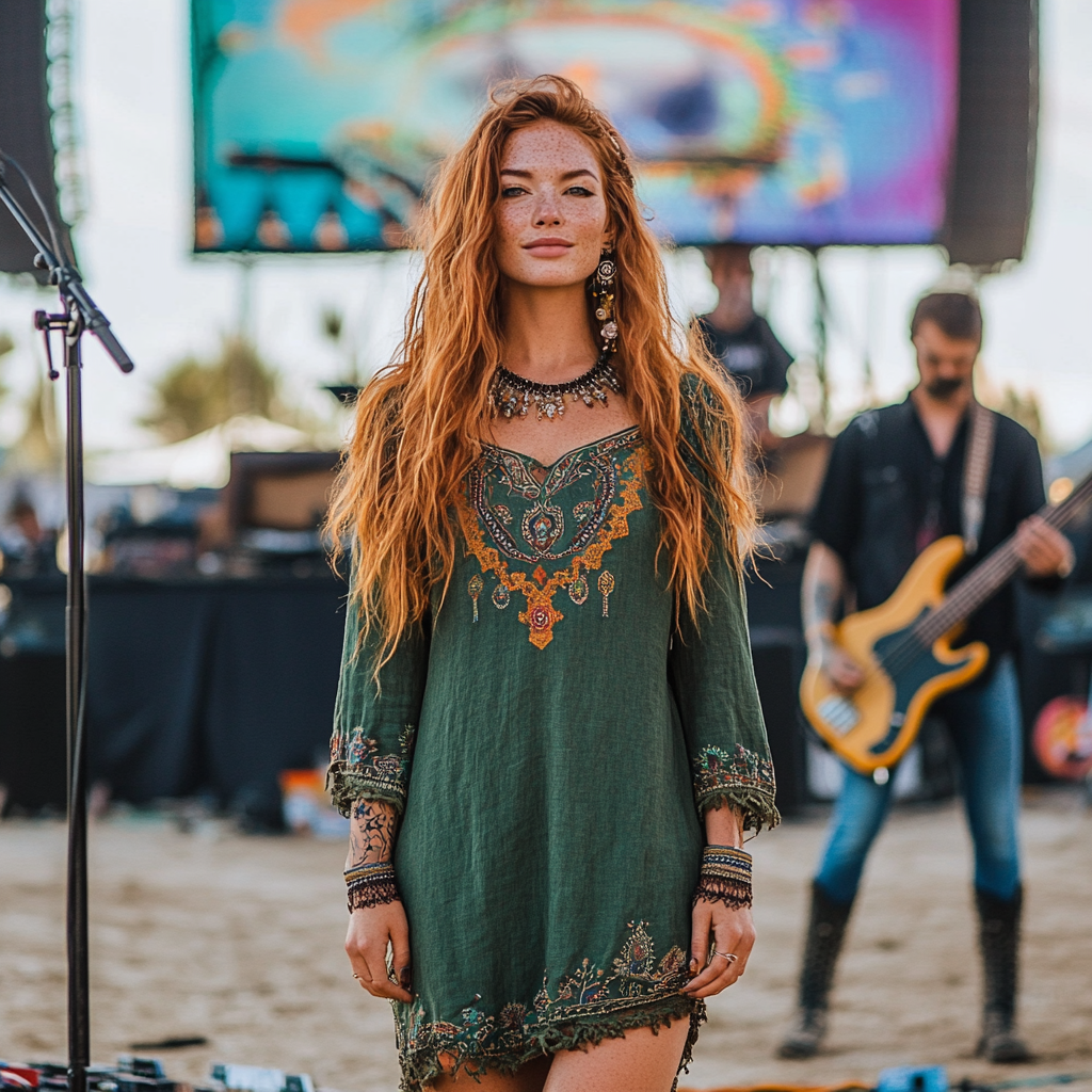 Coachella Music Festival Rock Party Carnival Vintage Wilderness Ethnic Bohemian Linen Dress