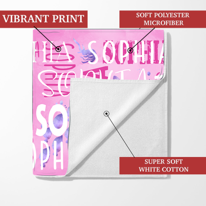 Personalized Summer Beach Towels, Custom Nickname And Kids Flowers Gifts Kids, Summer Beach Towels