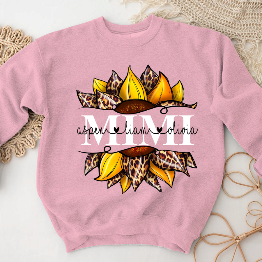 Leopard Yellow Sunflower Mimi And Kids CL01 Sweatshirt