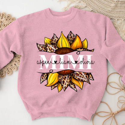 Leopard Yellow Sunflower Mimi And Kids CL01 Sweatshirt