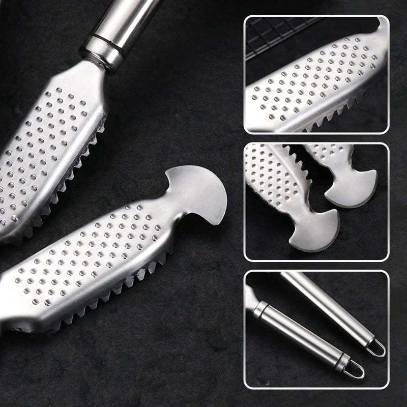 🐟2-in-1 Stainless Steel Fish Scaler + Ginger Grater