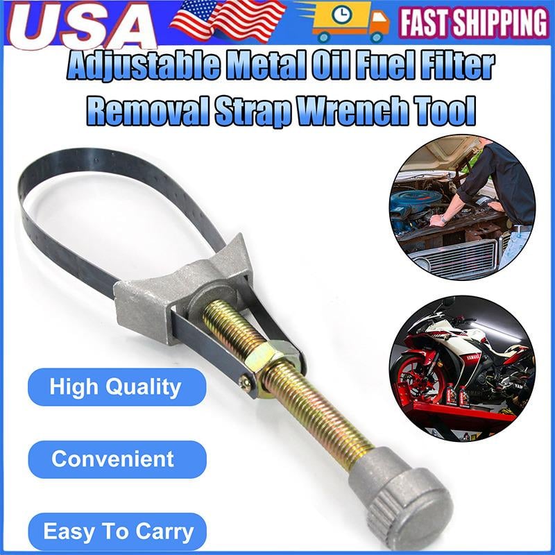 🔥USA NEW Auto Car Diameter Adjustable Oil Filter Removal Strap Wrench Tool