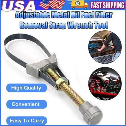 🔥USA NEW Auto Car Diameter Adjustable Oil Filter Removal Strap Wrench Tool