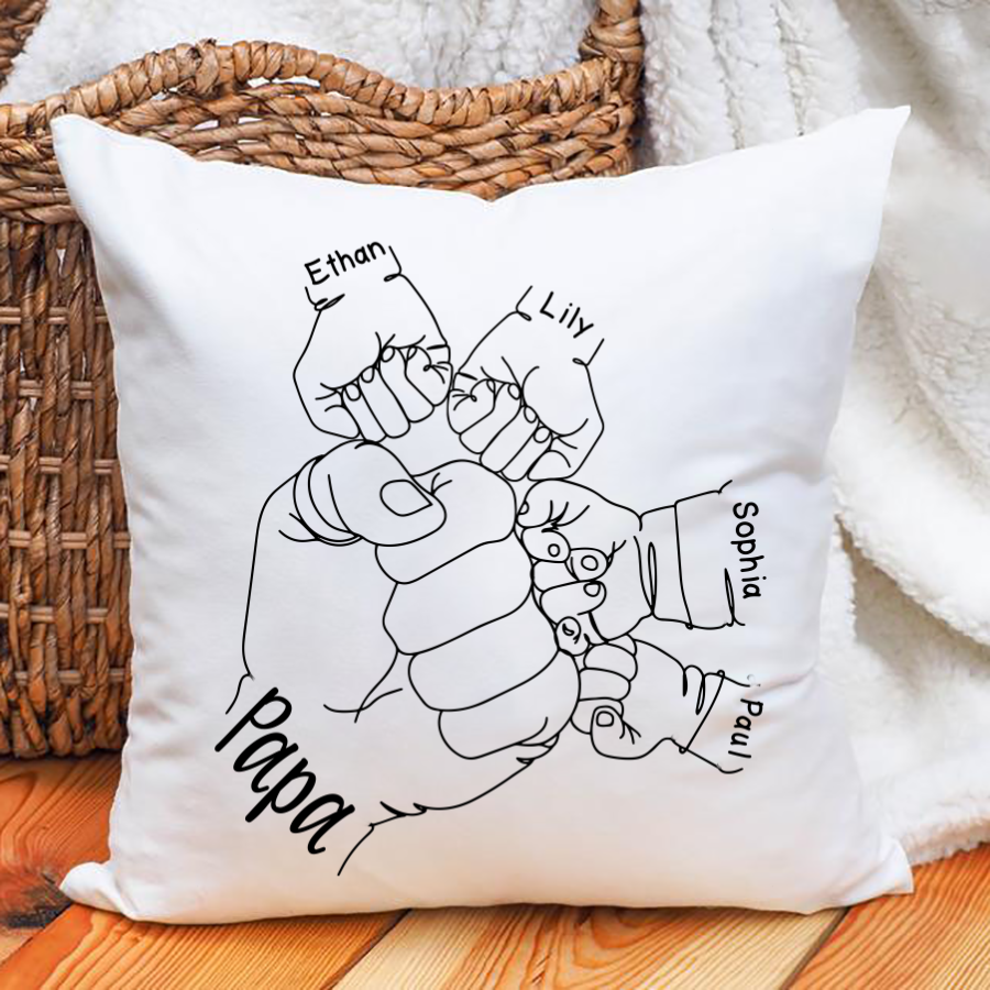 Hands grandkids Papa Indoor Pillow