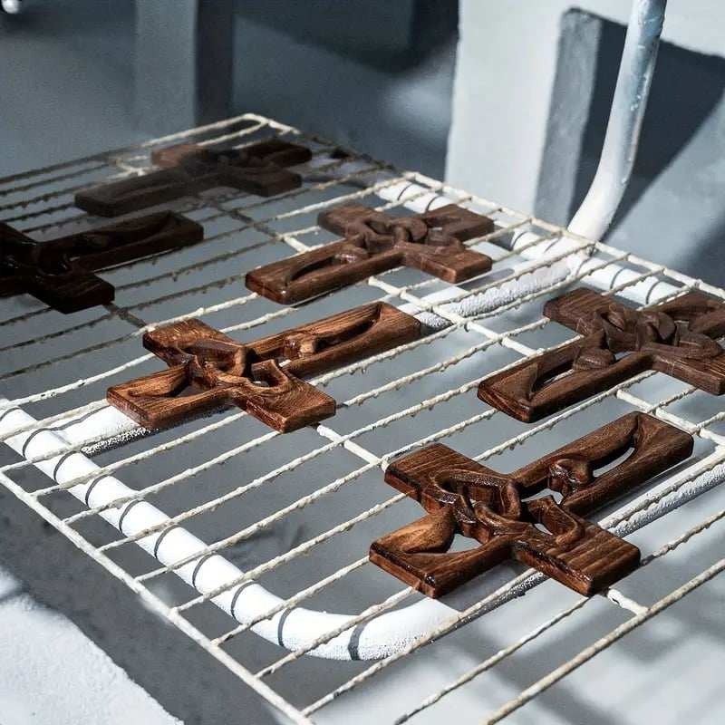 ️100% Handmade Intertwined Hearts Wooden Cross