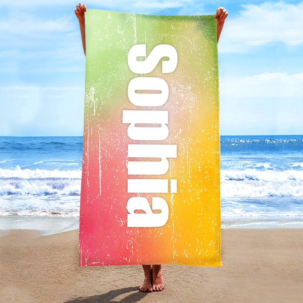 Personalized Summer Beach Towels, Flowers Gifts Kids, Custom Nickname And Kids, Summer Beach Towels