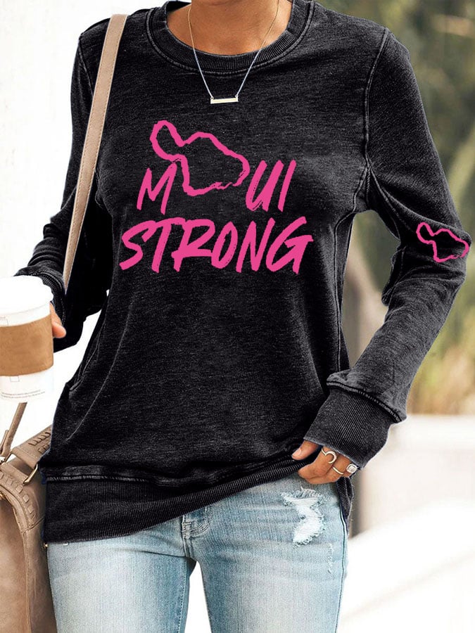 Women's Maui Strong Printed Sweatshirt