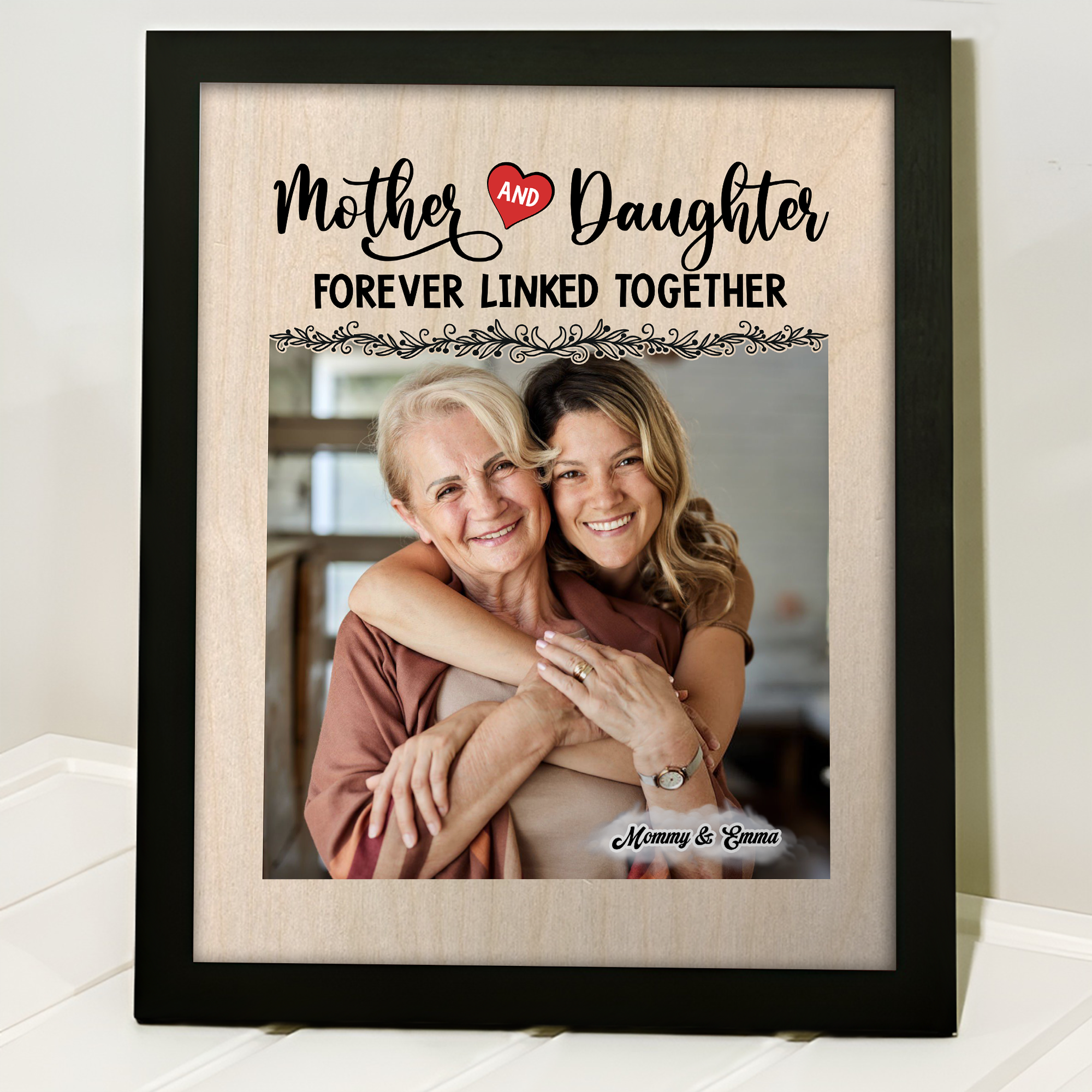 Custom Photo Mom And Daughter Forever Linked Together Personalized Picture Frame CH07 895306