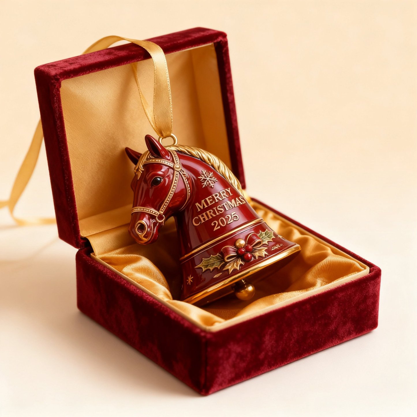 🐎Handmade Horse Bell Ornament – Merry Christmas 2025🎄