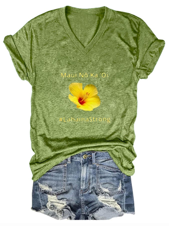 Women's Lahaina Strong V Neck T-Shirt