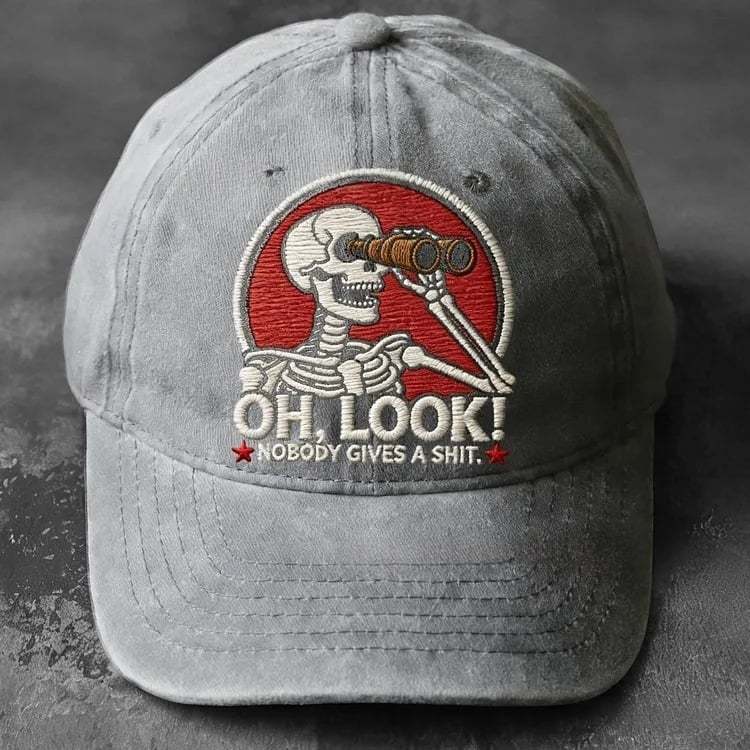 💀 “Oh, Look! Nobody Gives a Shit.” Skeleton Scout Cap