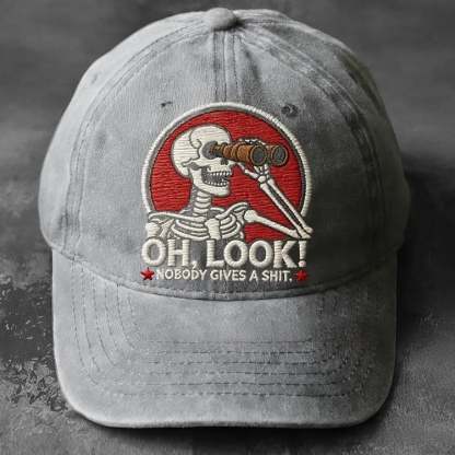 💀 “Oh, Look! Nobody Gives a Shit.” Skeleton Scout Cap