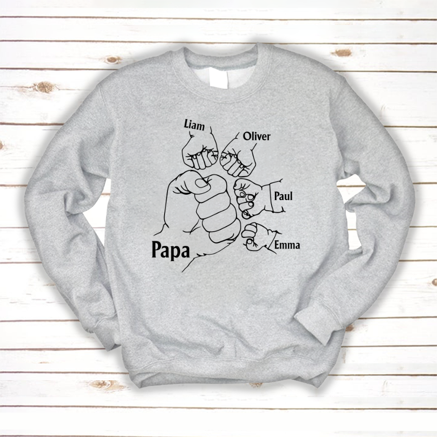 Papa And Kids Hand, Birthday Gift For Papa Sweatshirt
