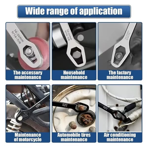 🔧Double-Ended Torx Wrench, Universal Automotive Torx Wrench 8-24mm Self-Tightening🔧