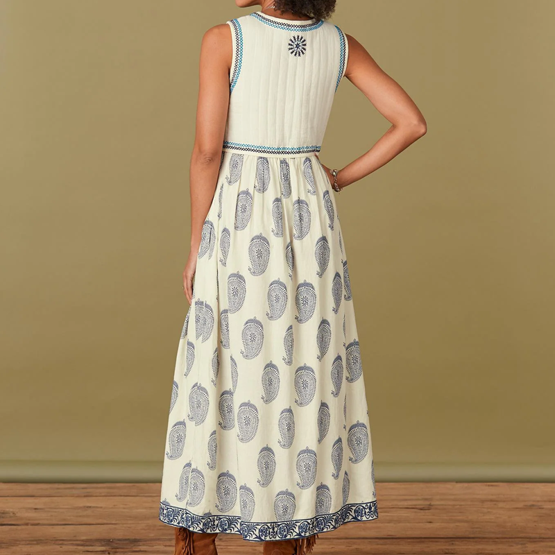 Elegant Bohemian Maxi Dress With Floral Print